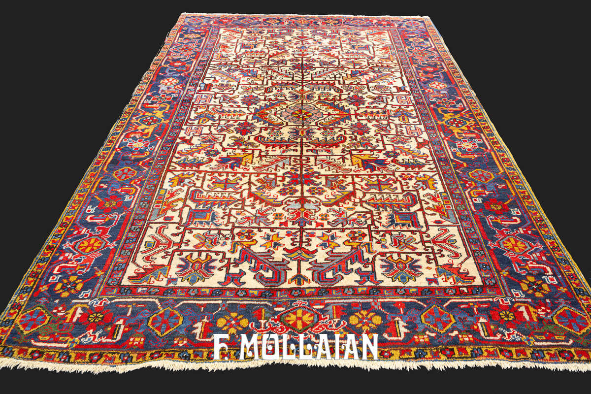 Antique Heriz Rug Beige Field n°:801065